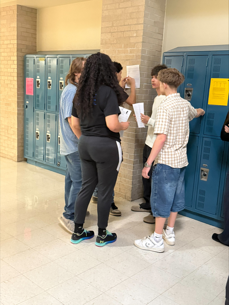 Copperas Cove High School students doing a Gallery Walk