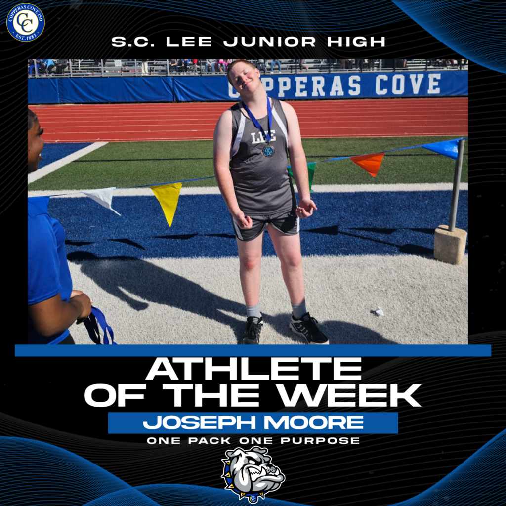 sc lee junior high athlete of the week jospeh moore on pack one purpose