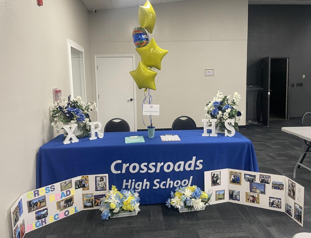 Photo of table decorations at job fair