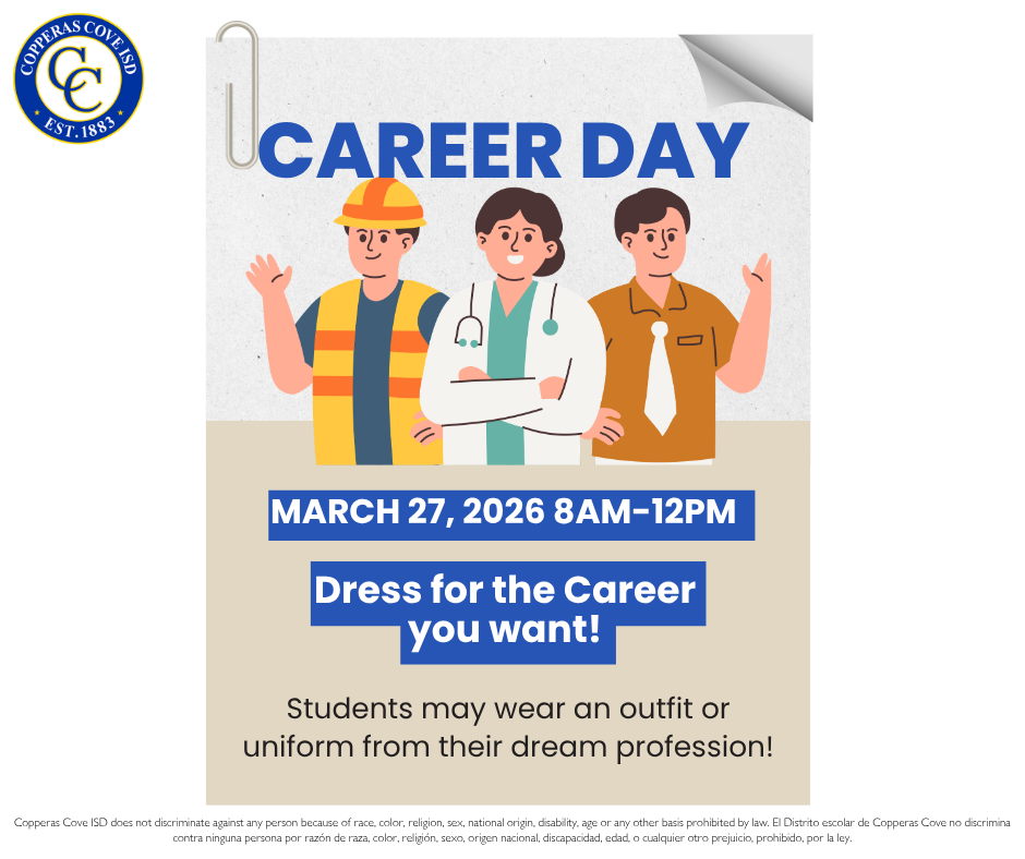 Job fair flyer with CCISD logo details in caption