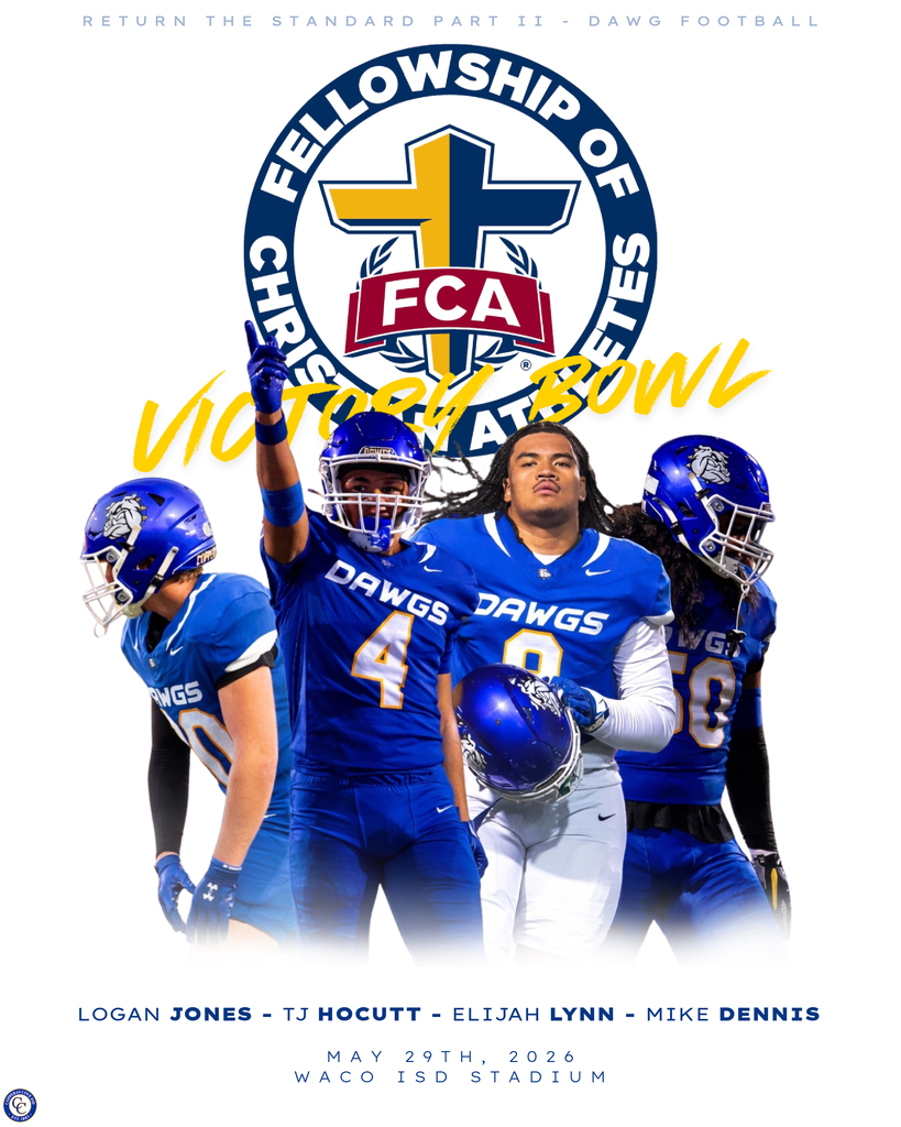 fca victory bowl. logan jones, tj hocutt, elijay lynn and mike dennis. may 29th 2026 waco isd stadium 