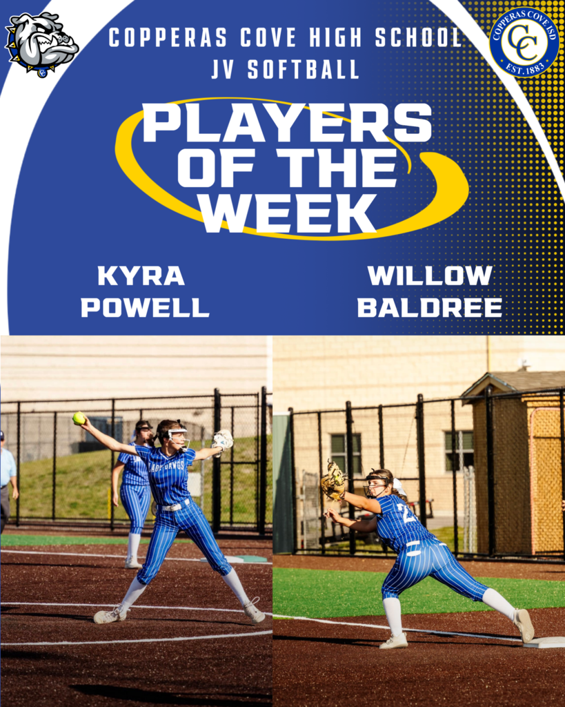 jv softball players of the week kayra powell and willow baldree
