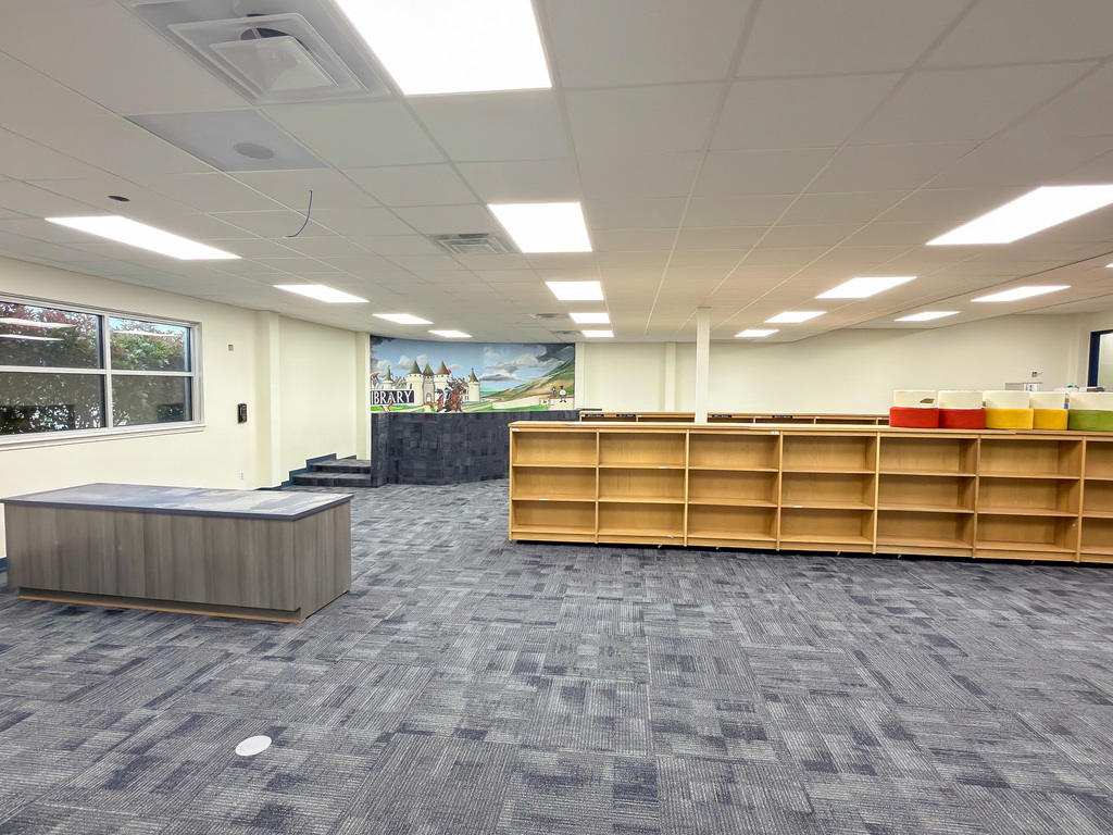 Photo of a school library getting renovated