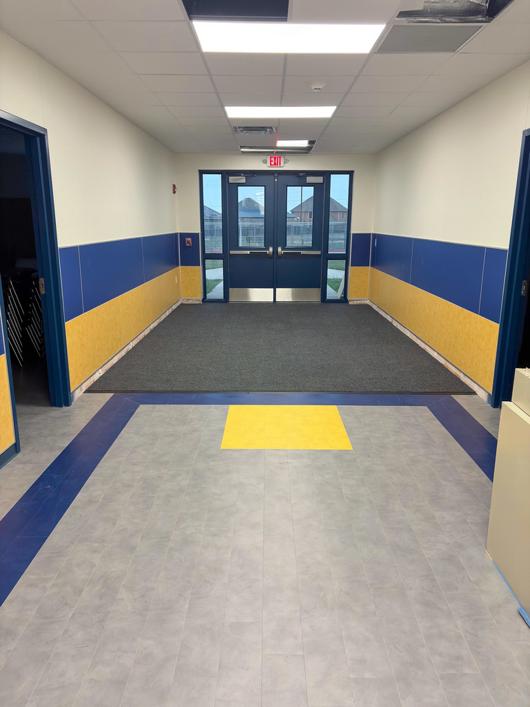 Photo of a school hallway being renovated