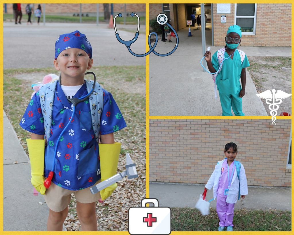 Students dressed up in future careers