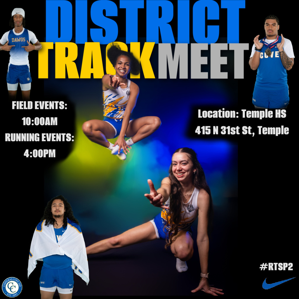 district track meet field events 10am running events 4pm. location temple high school
