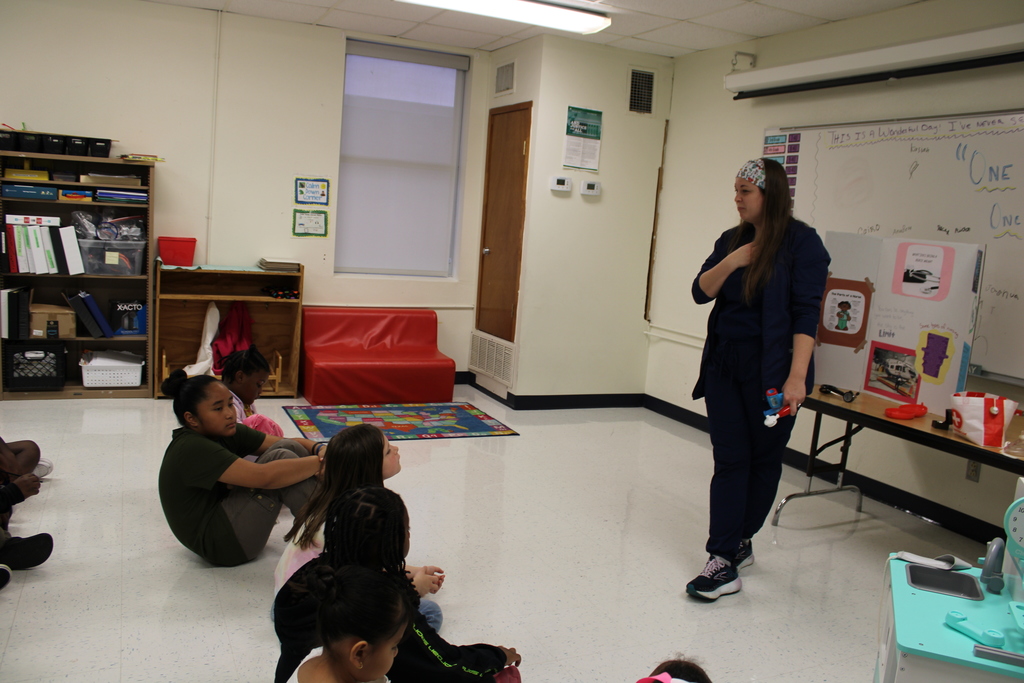 Nurse speaks to students