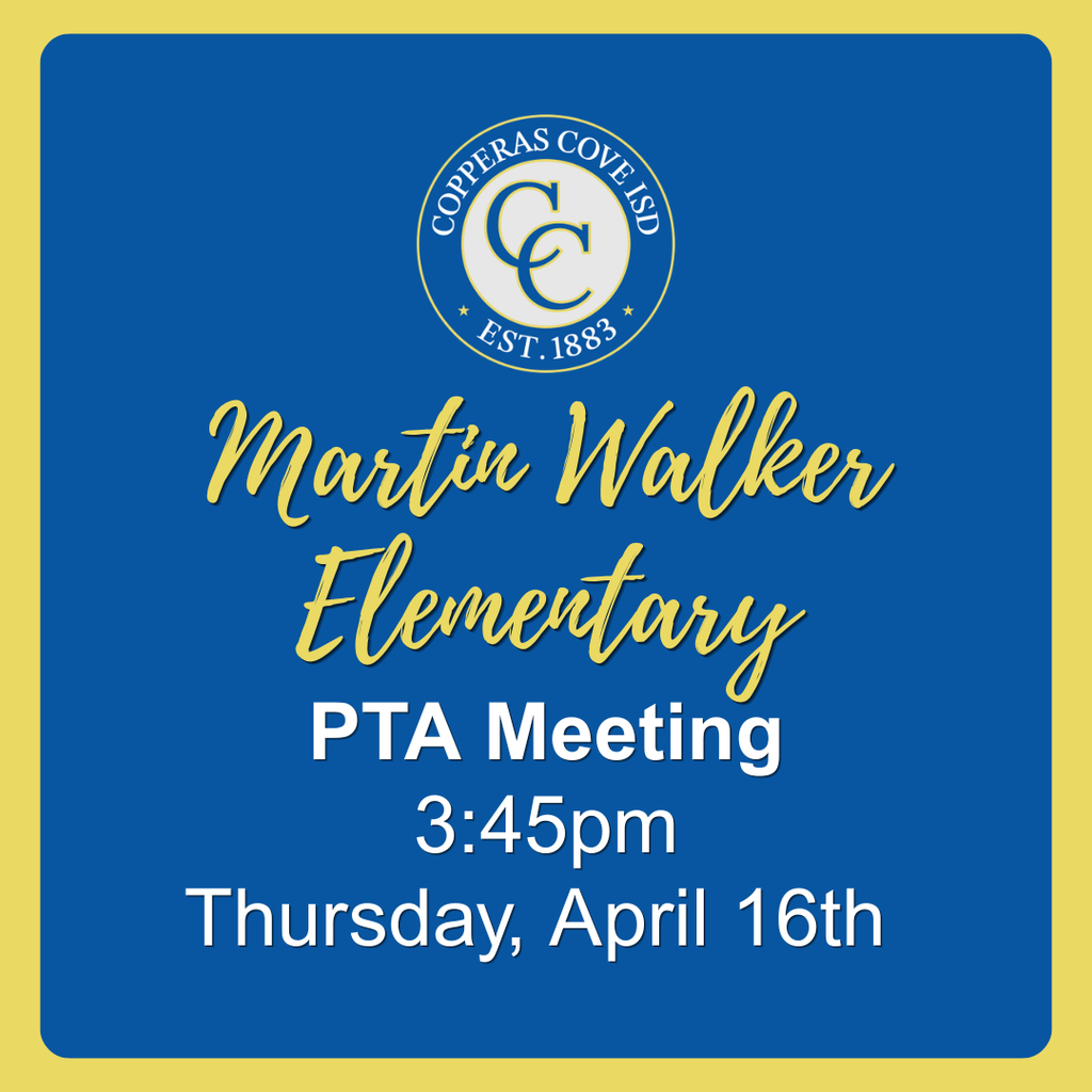 blue and gold graphic with ccisd seal . text in post