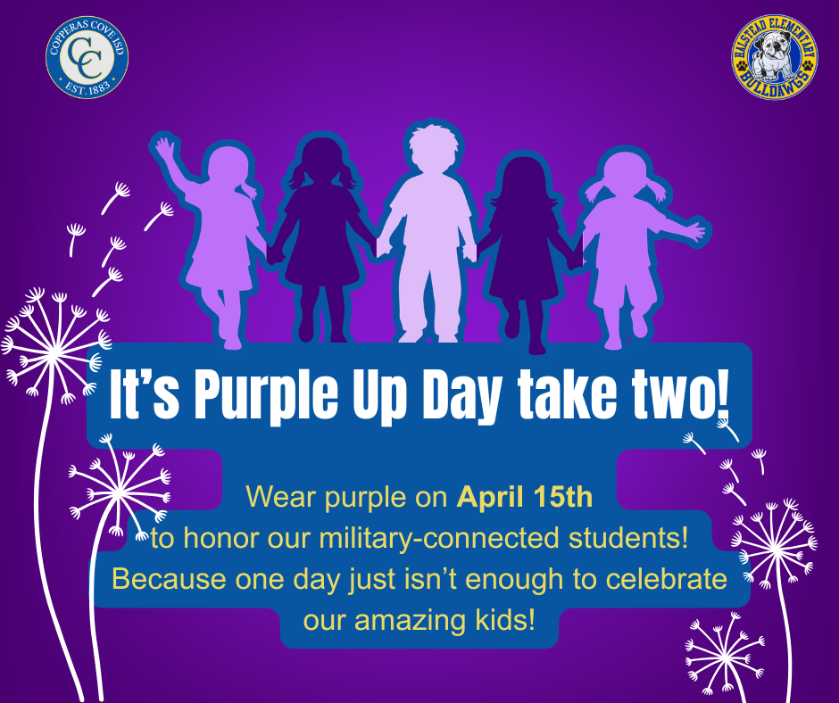 Purple up day take two flyer with CCISD logo details in caption
