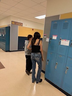 Copperas Cove High School students participating in a gallery walk