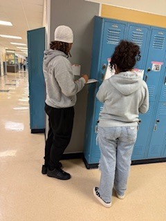 Copperas Cove High School students participating in a gallery walk