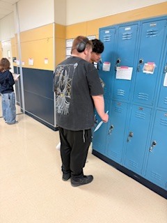 Copperas Cove High School students participating in a gallery walk