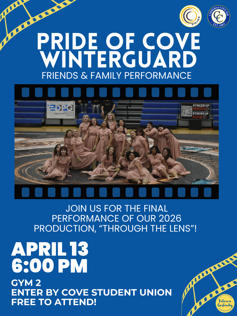 A picture of a performance by the Copperas Cove High School Color Guard.  Text in post body. 