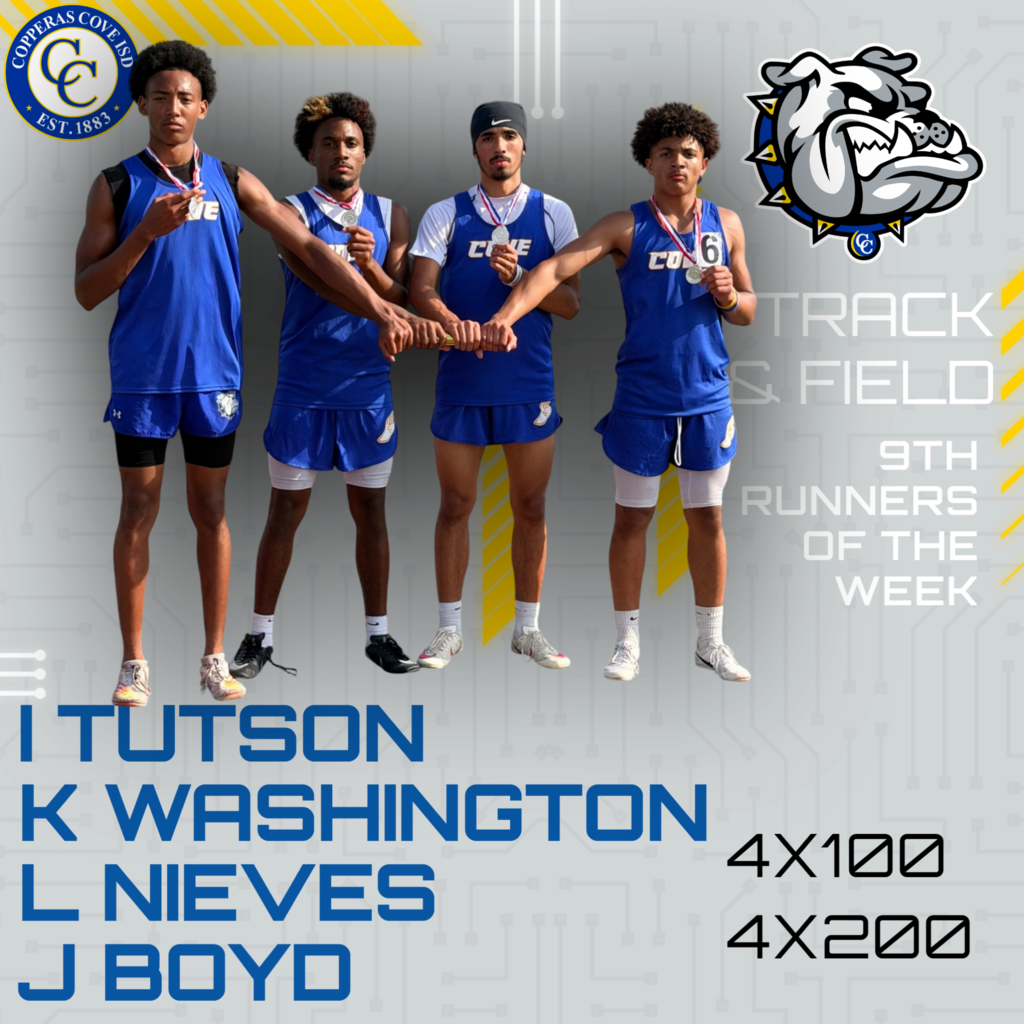 9th grade track and field runners of the week tutson, washington, nieves, and boyd