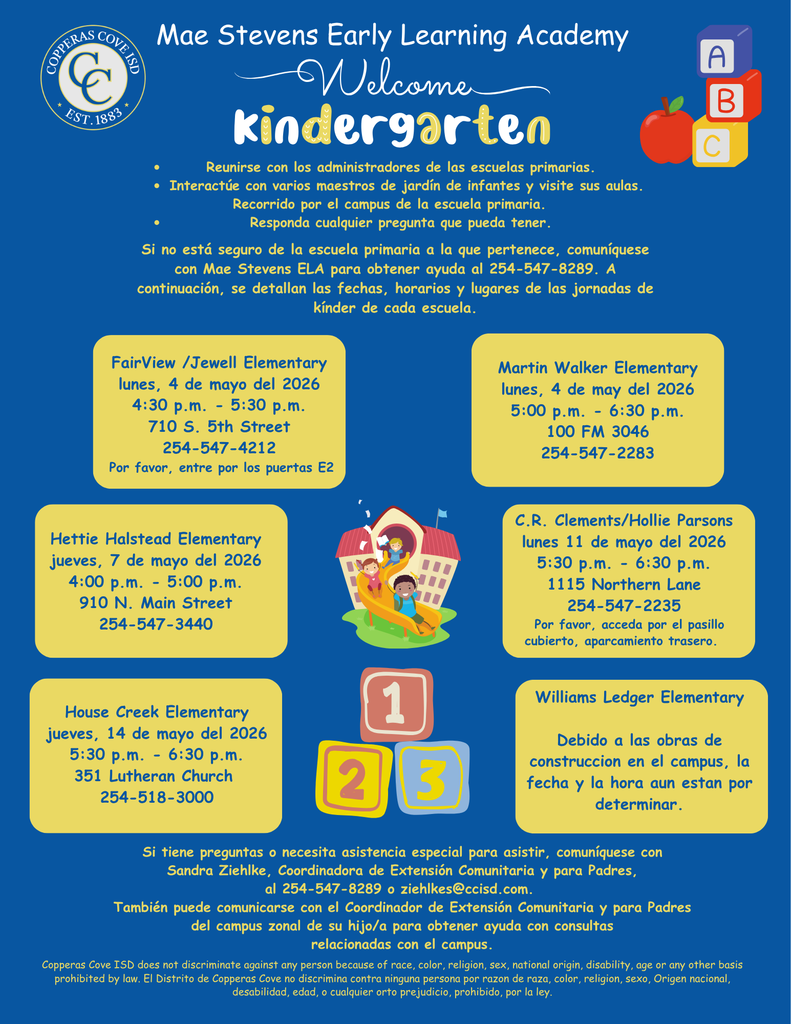 Kindergarten Round Up Spanish