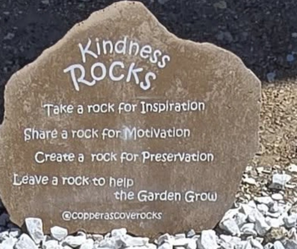 Kindness rock garden at Copperas Cove library