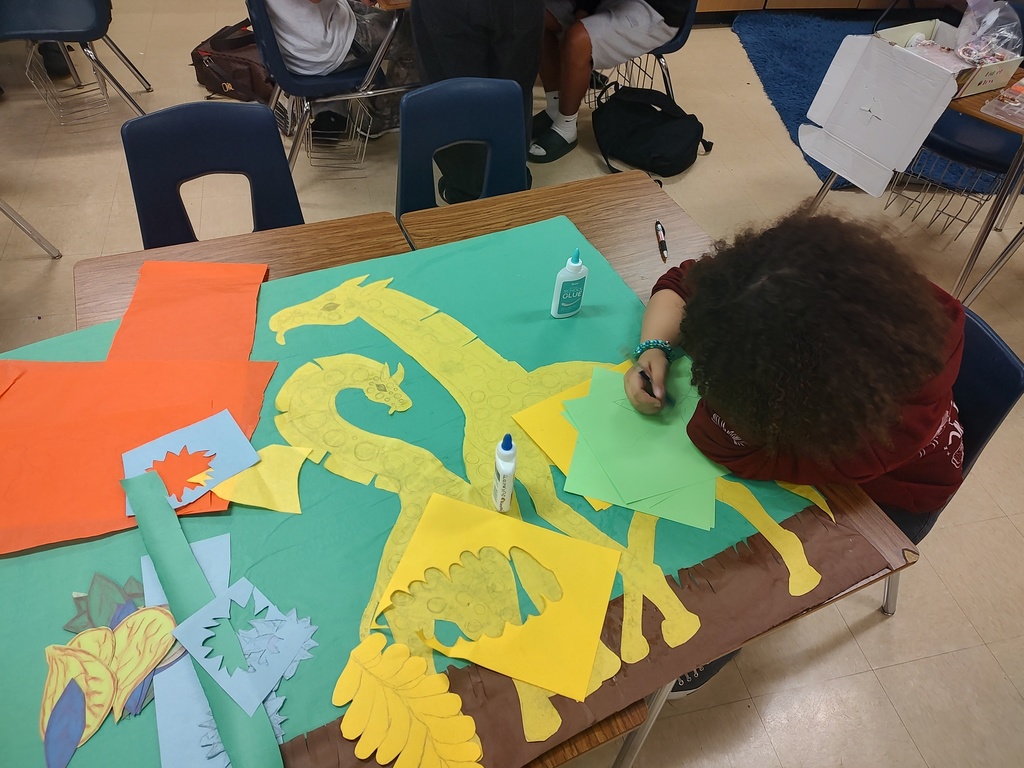 Copperas Cove High School students setting up for Multicultural Night 2026 with decorations in the hallway.