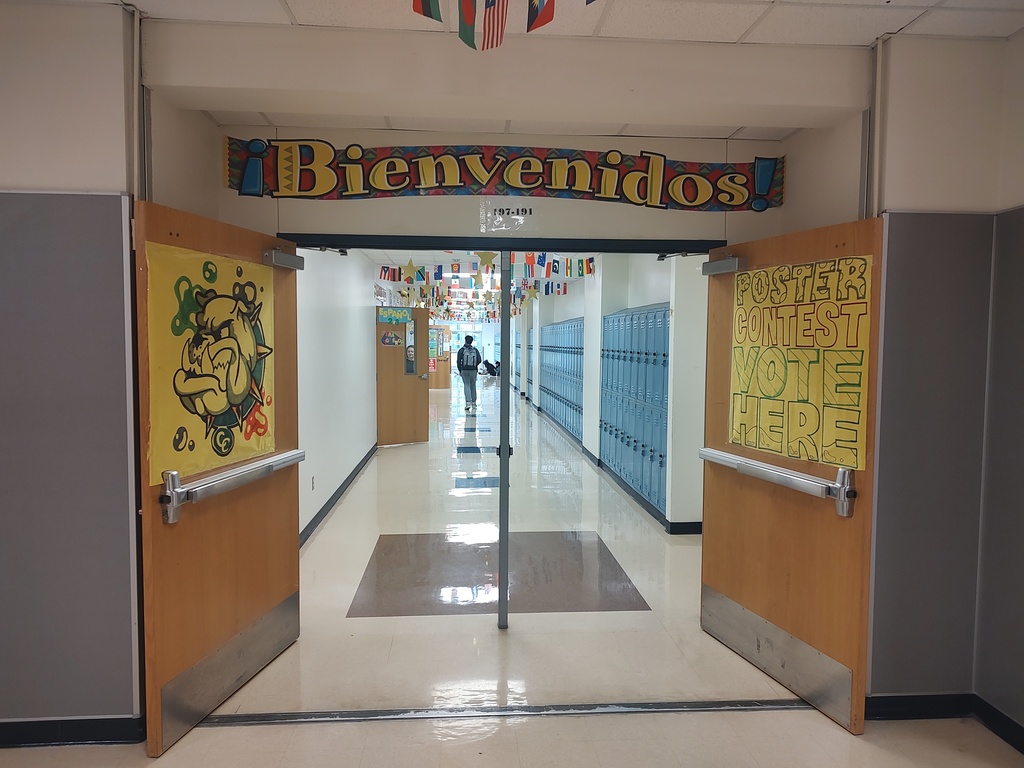 Copperas Cove High School students setting up for Multicultural Night 2026 with decorations in the hallway.