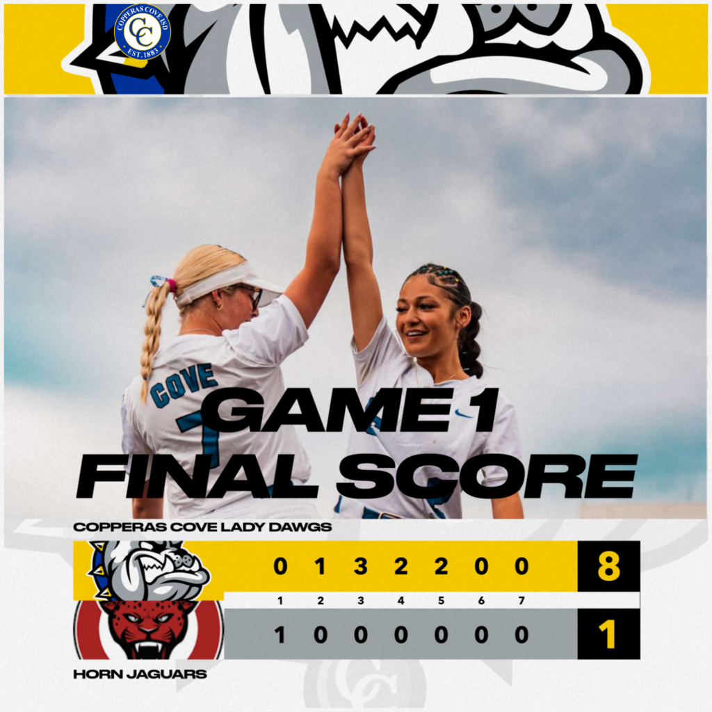 final score copperas cove lady dawgs 8 horn jaguars 1