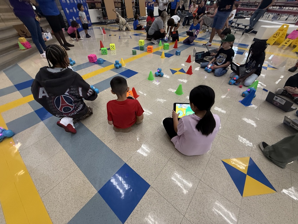 robotics club demonstrating robot knowledge