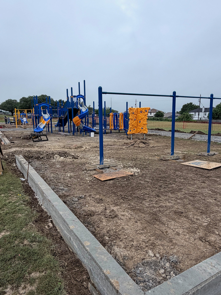 Photo of a construction being done on a school playground