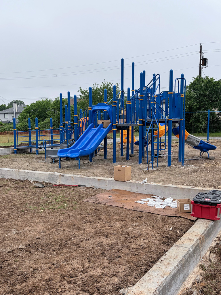 Photo of update work on a school playground