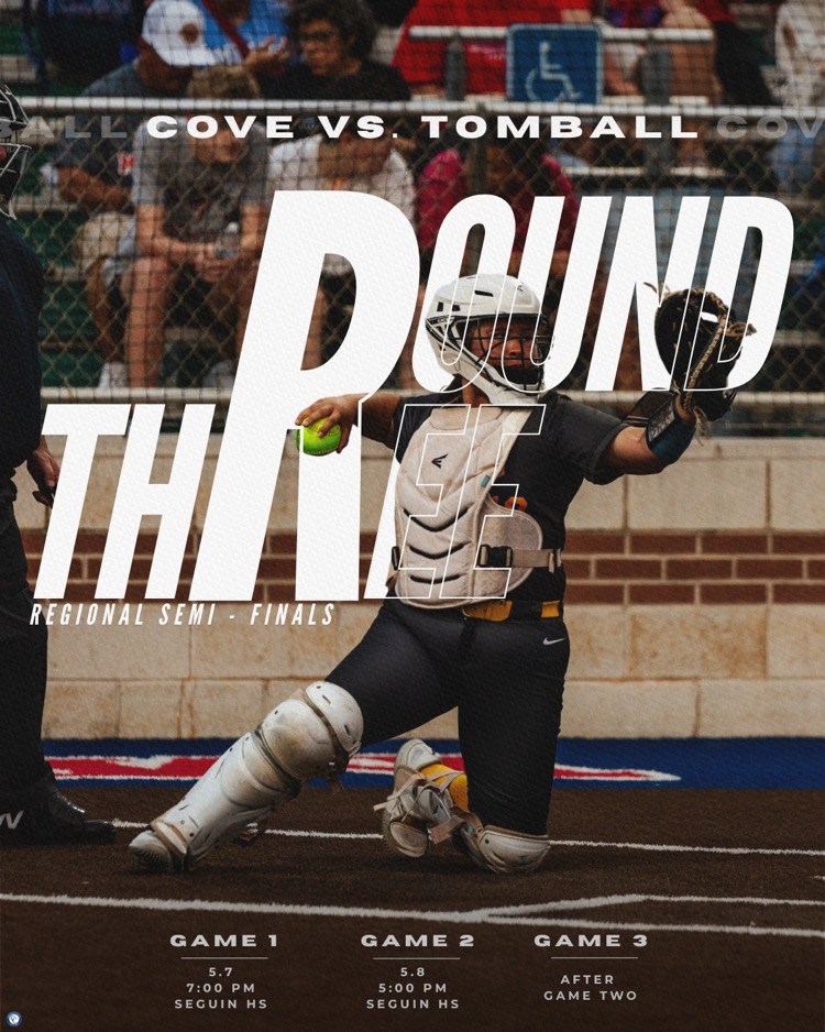 covers tomball round 3 game one 5-7 7pm Seguin ha, game 2 5-8 5 pm Seguin ha game three to follow 