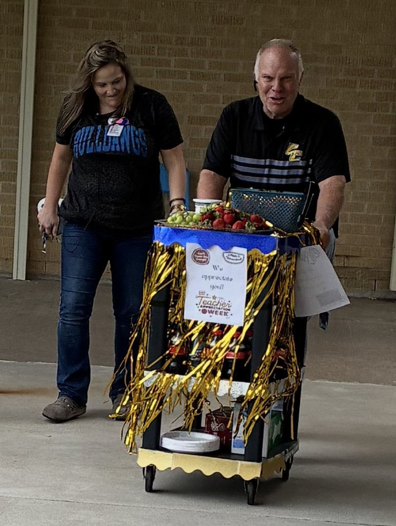 Teacher Appreciation snack cart visits.