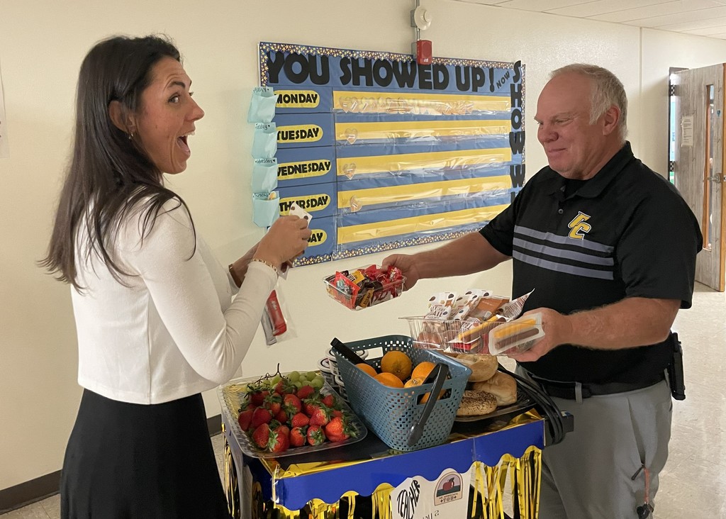 Teacher Appreciation snack cart visits.