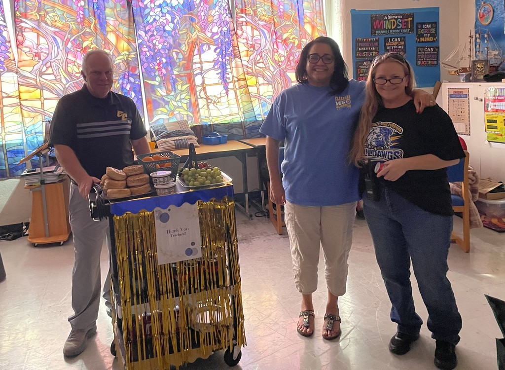 Teacher Appreciation snack cart visits.
