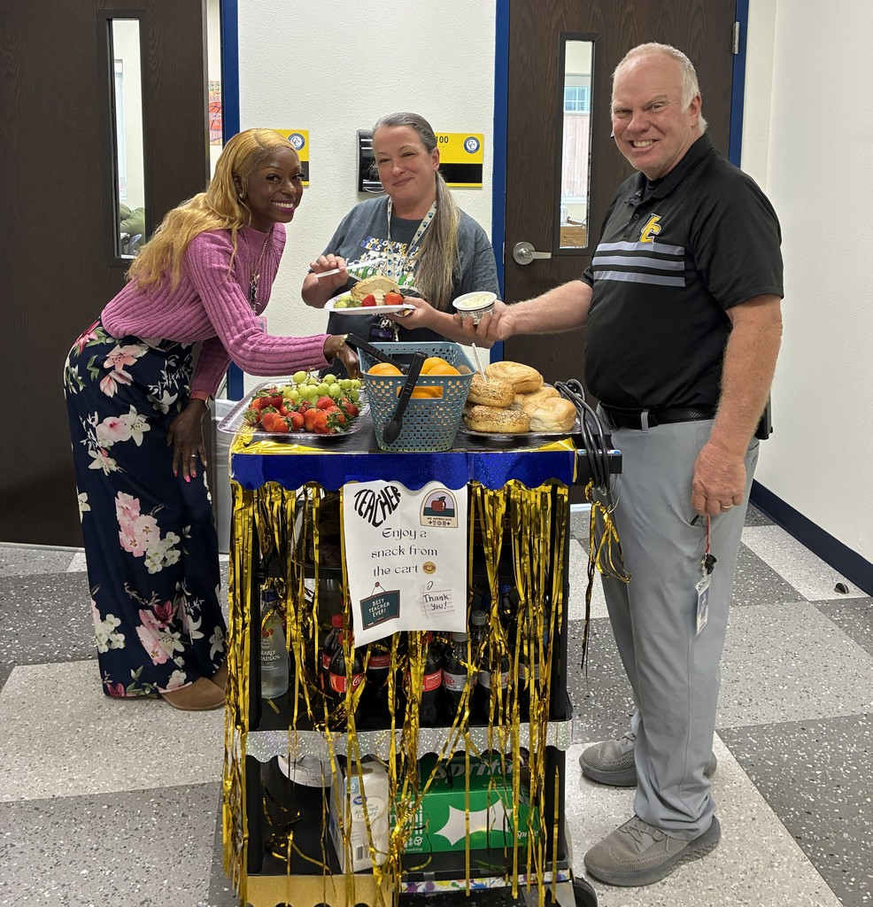 Teacher Appreciation snack cart visits.