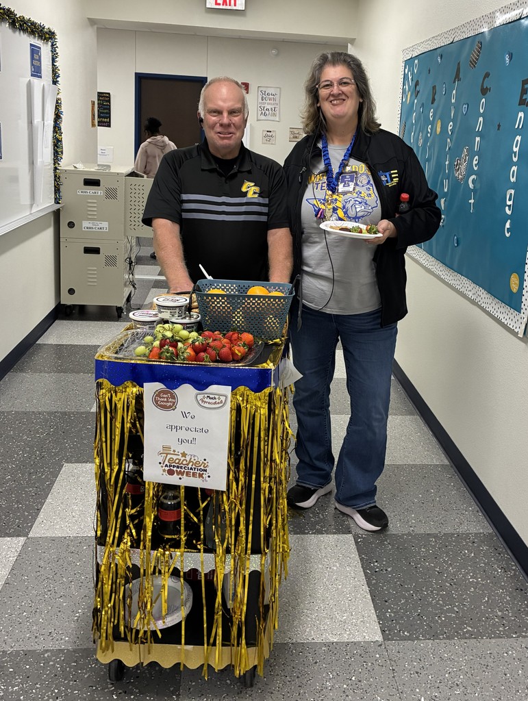 Teacher Appreciation snack cart visits.