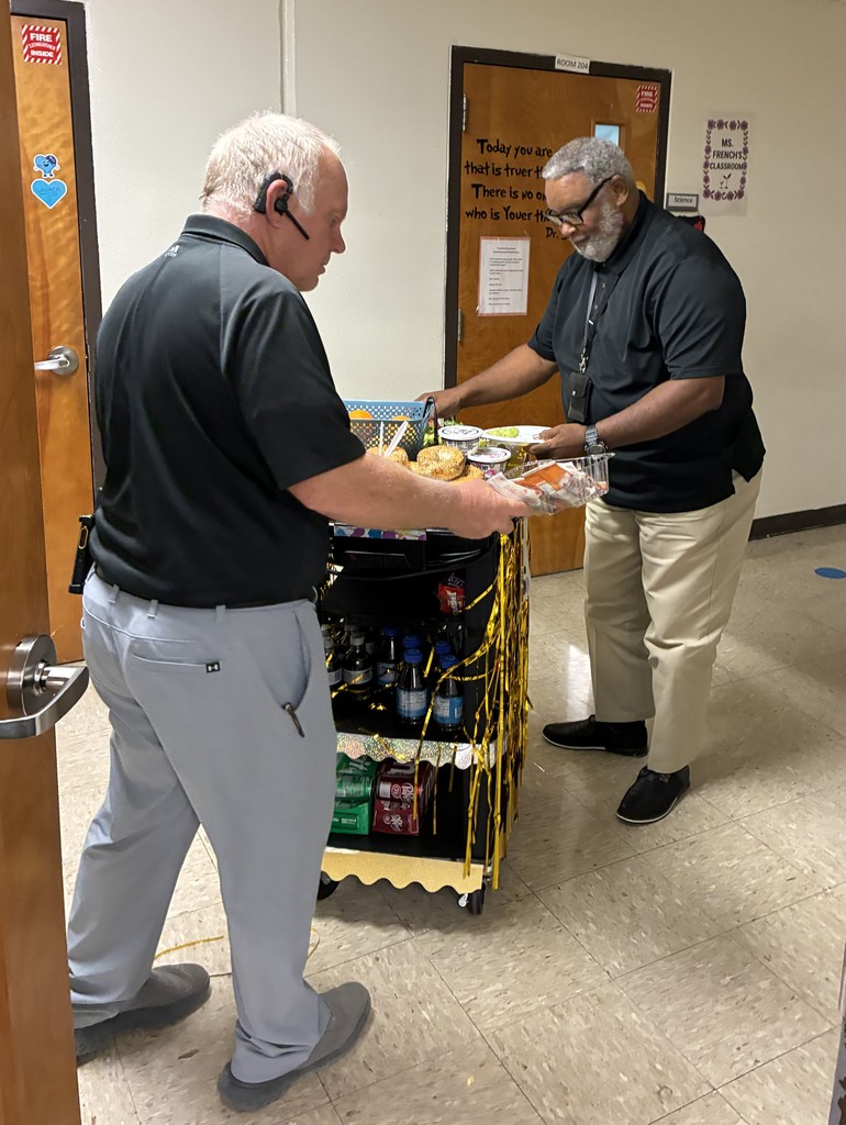 Teacher Appreciation snack cart visits.