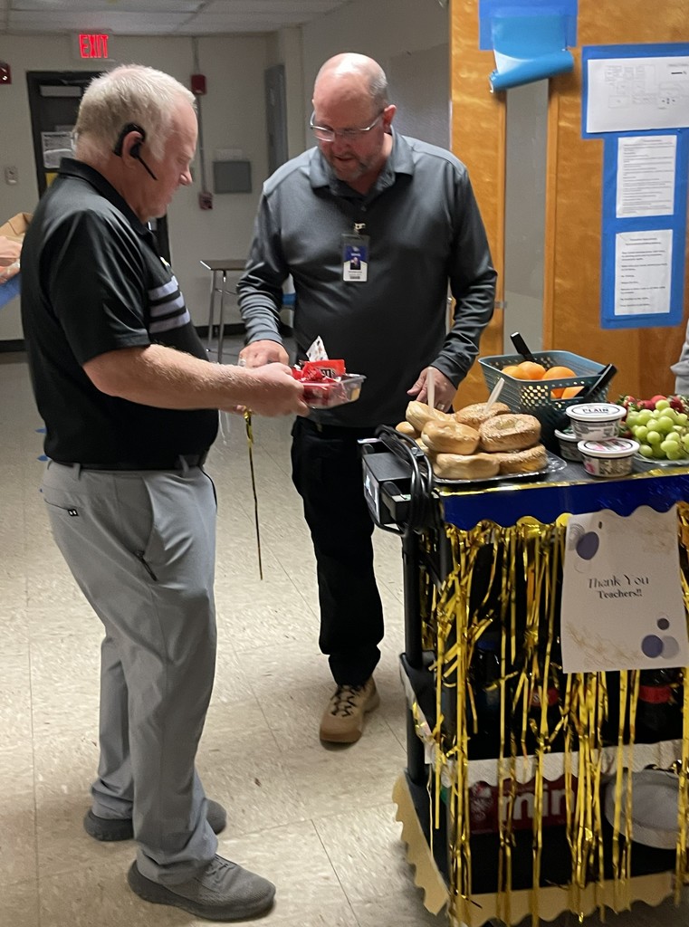 Teacher Appreciation snack cart visits.