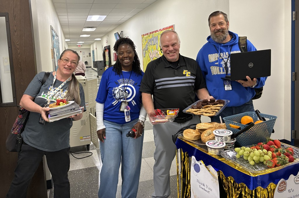 Teacher Appreciation snack cart visits.