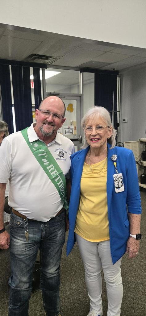 Mr. Love and Mrs. Manning at retirement party