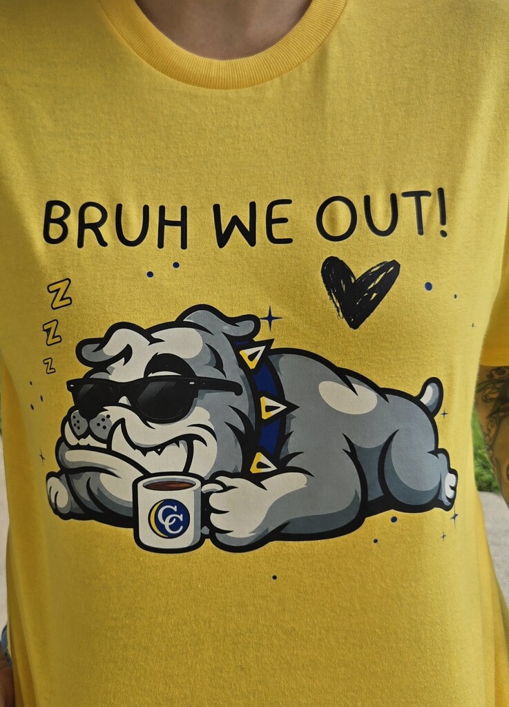 last day tshirt says Bruh We Out with bulldawg and logo
