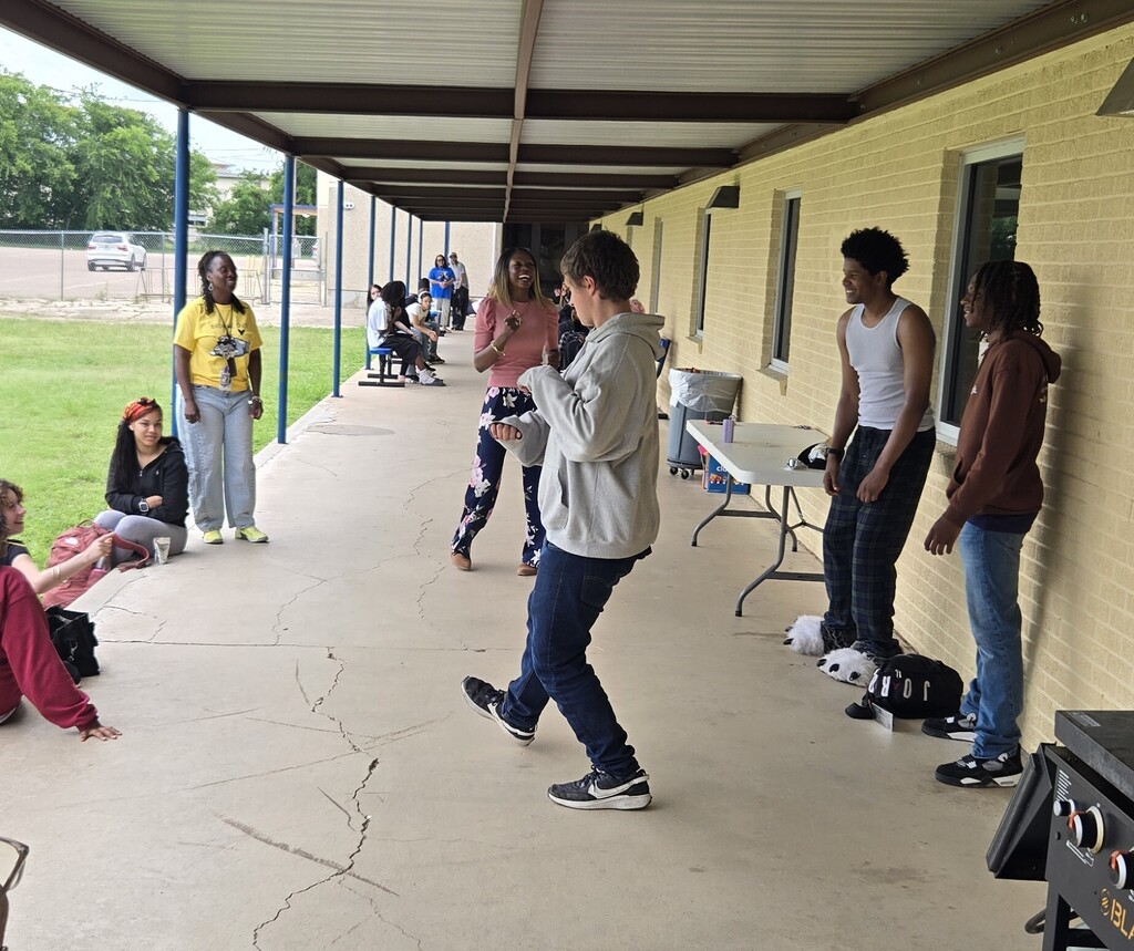 Students dancing