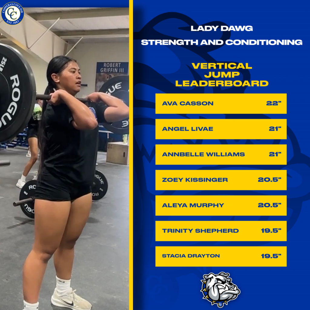 lady dawg vertical jump. casson , livae, williams, kissinger, murphy, shpherd, drayton