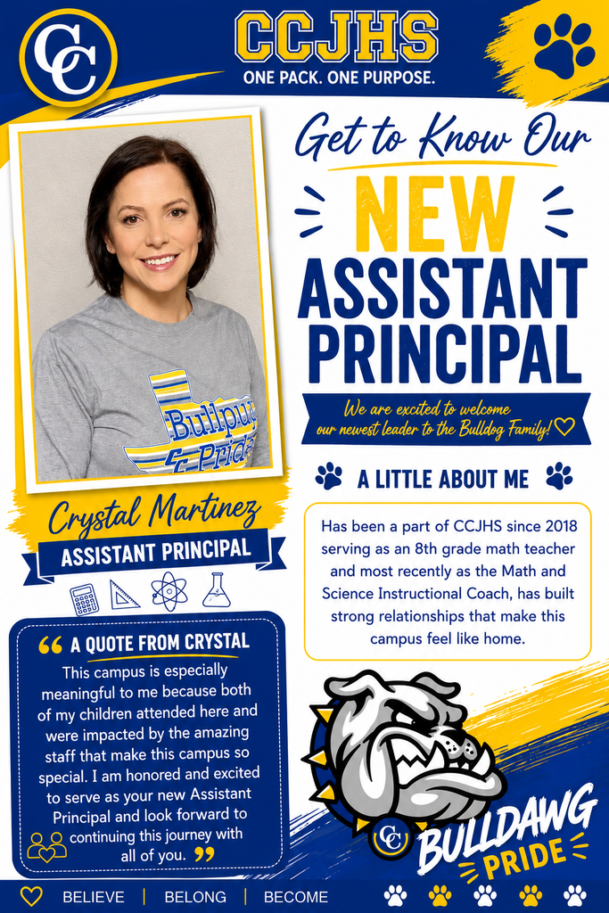Meet Crystal Martinez- New Assistant Principal- details in post