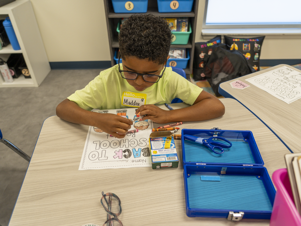 Student completing an activity