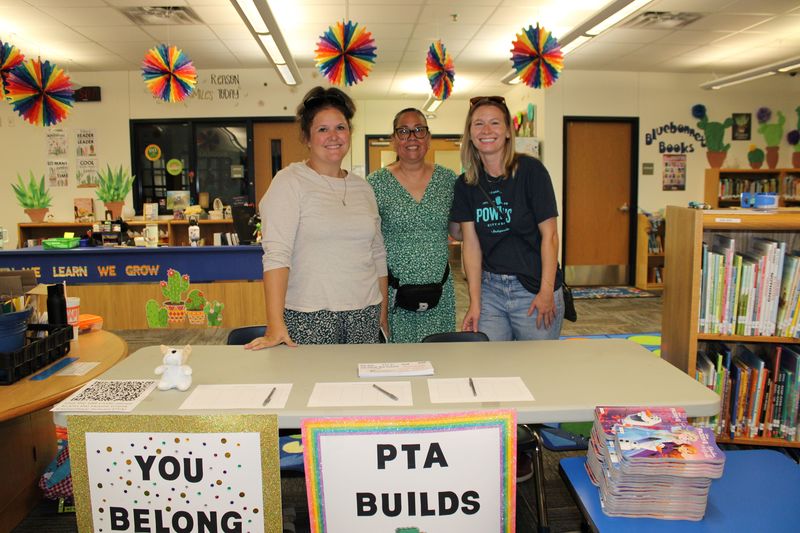 CIS Mrs. Ray, and PTA Mrs. Bates and Mrs. Elkins