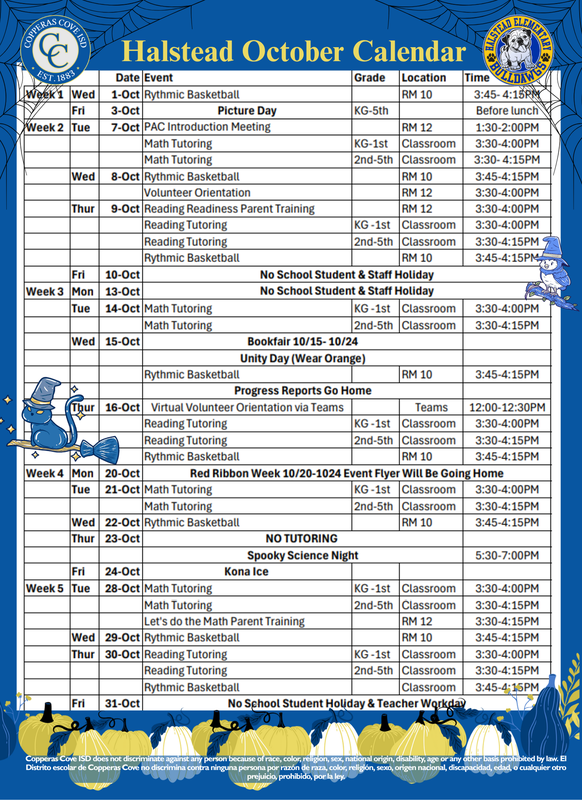 October Events with CCISD logo details in post