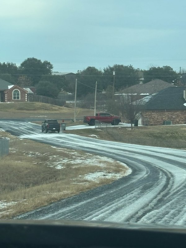 Photo of ice on a roadway