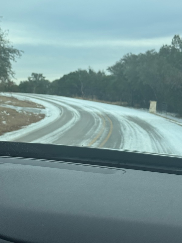 Photo of ice on a roadway