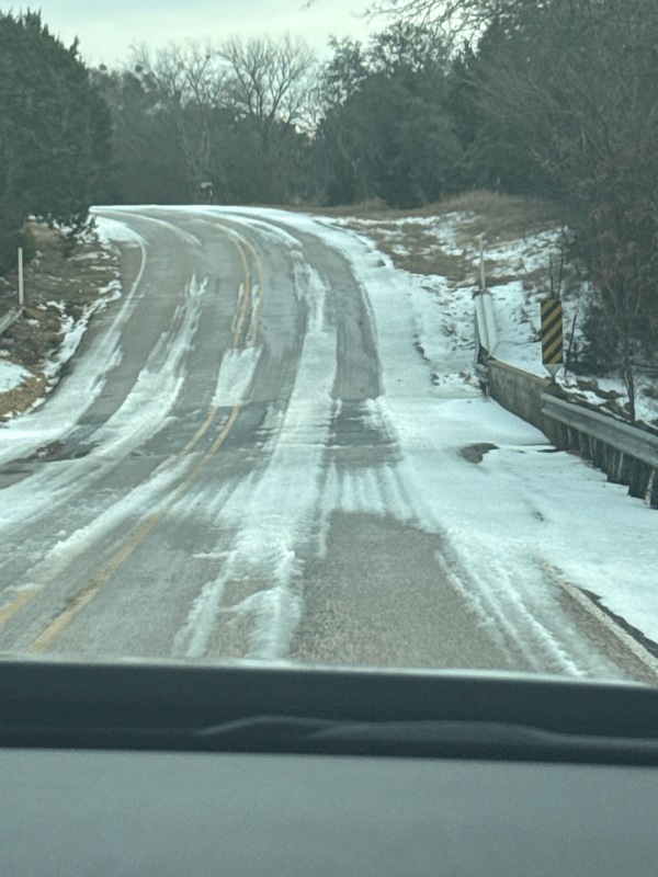 Photo of ice on a roadway