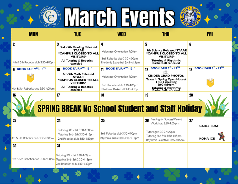 March Events flyer with CCISD logo details in caption
