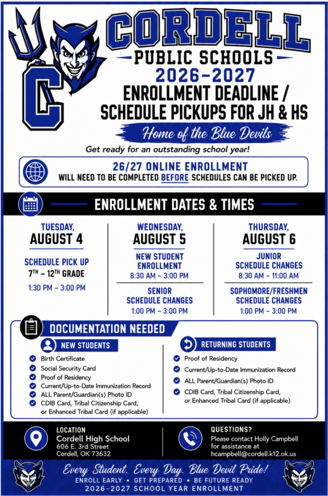 Enrollment Deadline/ Schedule PickUp