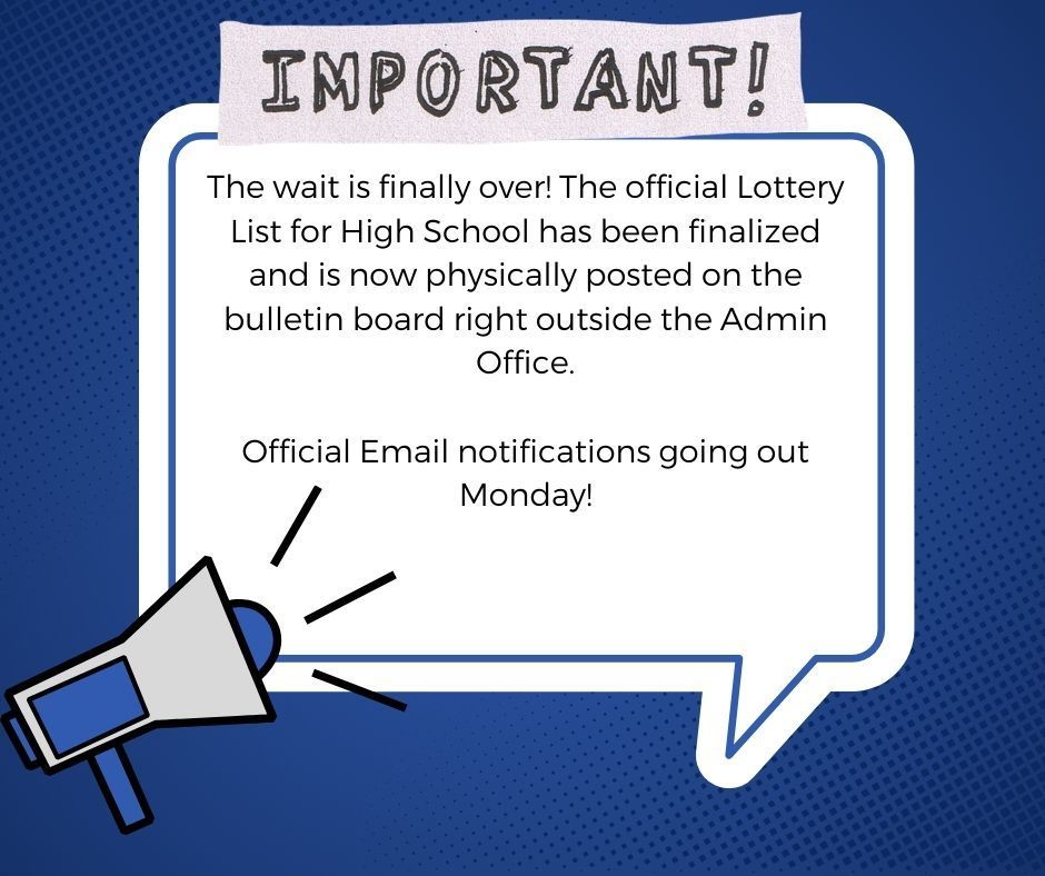 HS Lottery List now available