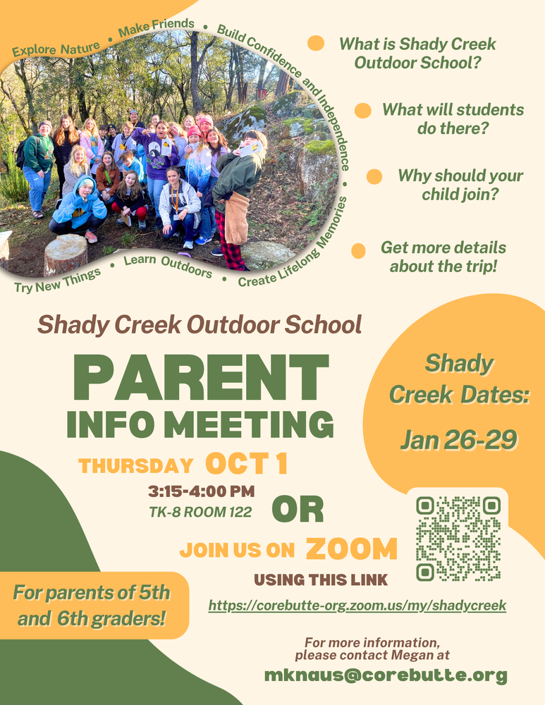 Shady Creek Parent Info Flyer